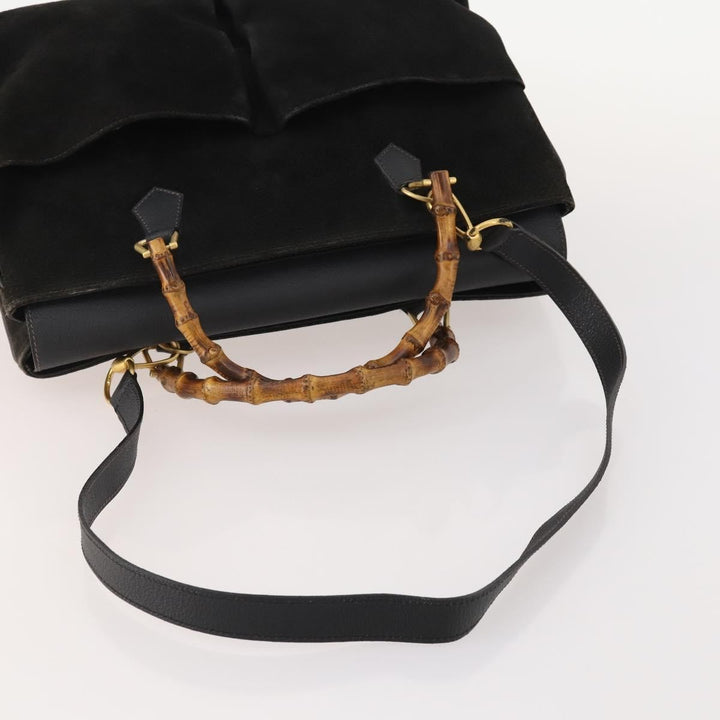 Gucci Vintage Diana Bamboo Top Handle Tote Ostrich