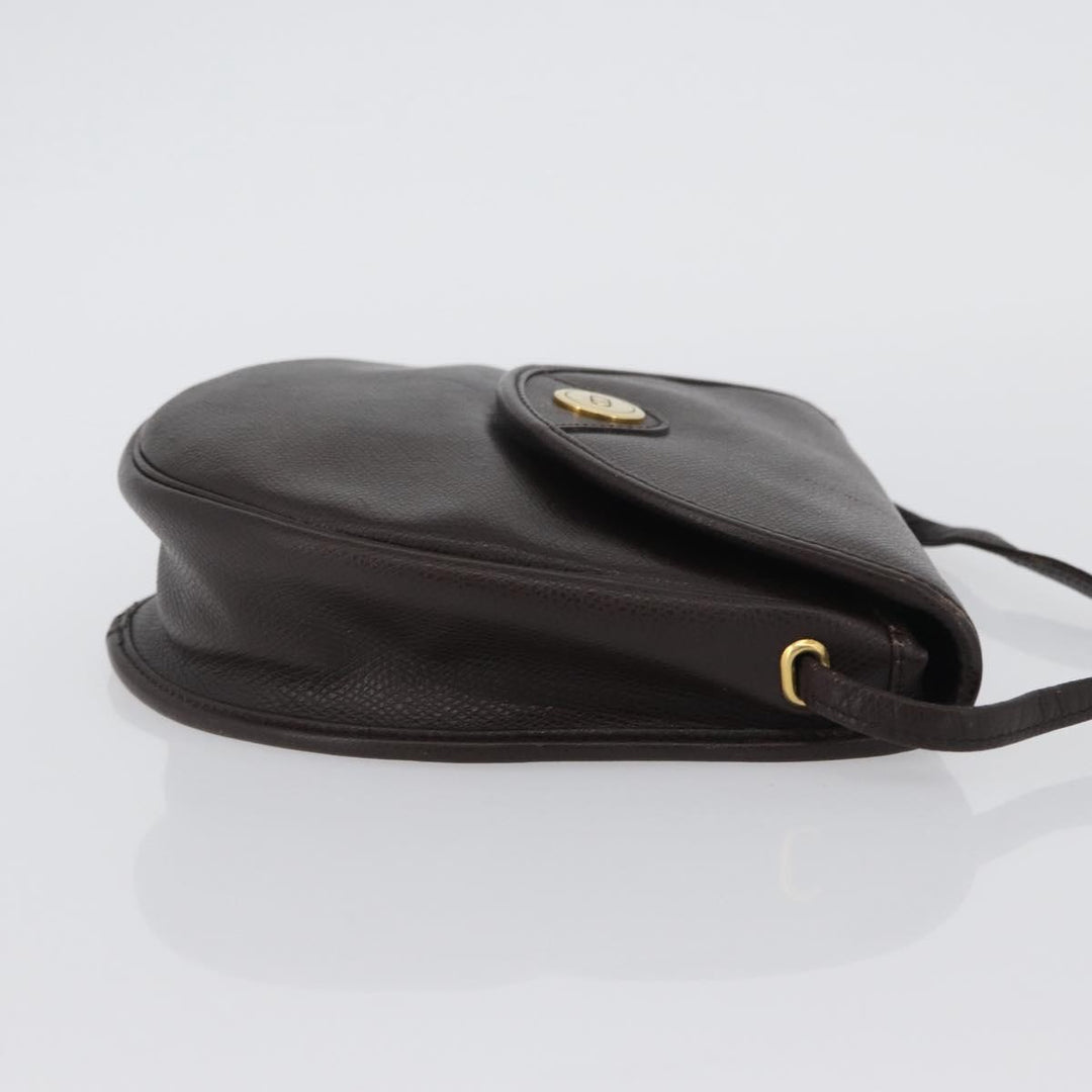 Christian Dior Vintage CD Logo Shoulder Bag Leather