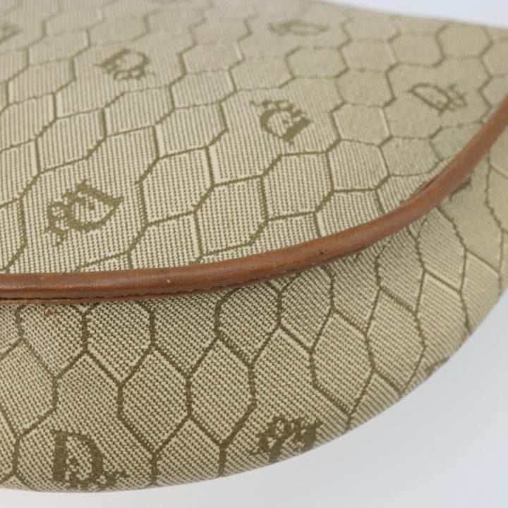 Christian Dior Vintage Honeycomb Shoulder Bag Canvas and Leather