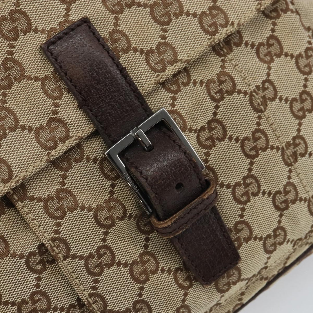 Gucci Vintage Shoulder Bag GG Canvas and Leather