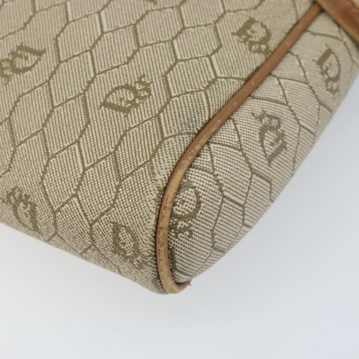 Christian Dior Vintage Honeycomb Shoulder Bag Canvas and Leather