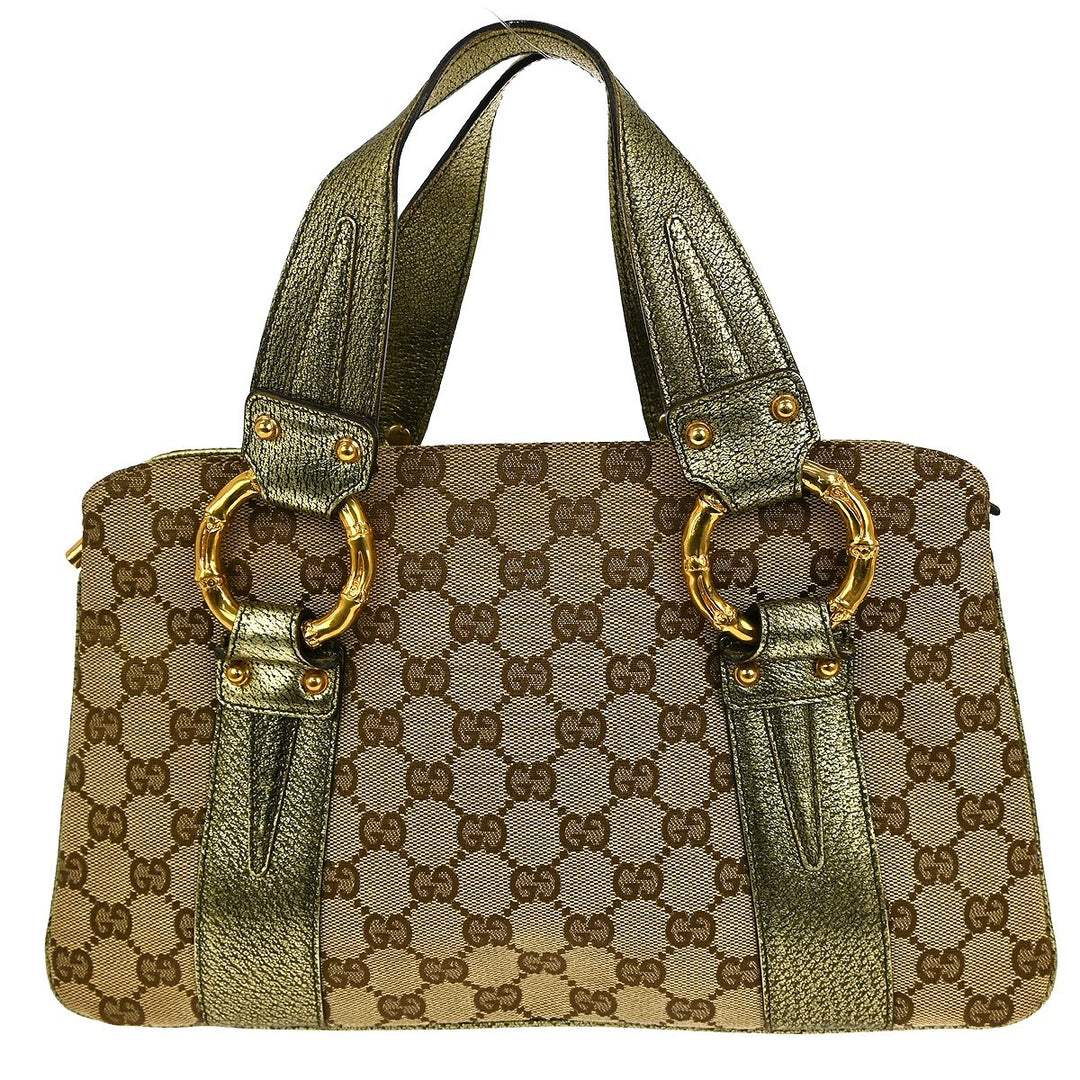 Gucci Belted Bucket Tote GG Canvas with Leather