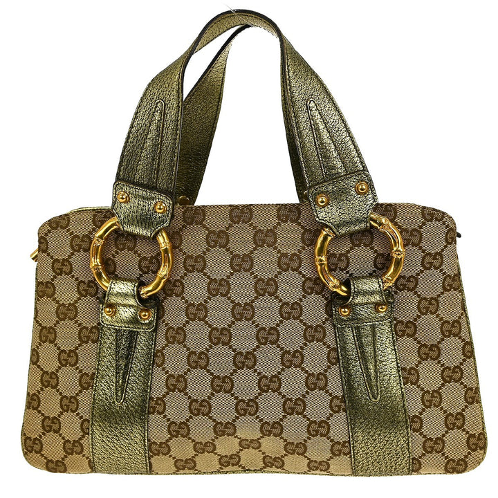 Gucci Belted Bucket Tote GG Canvas with Leather