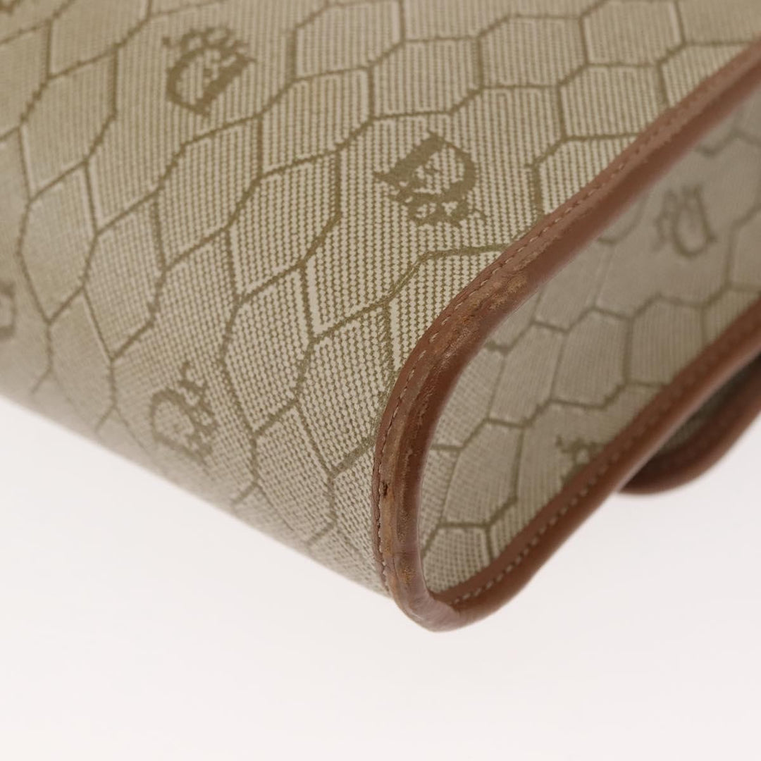 Christian Dior Vintage Honeycomb Flap Crossbody Bag Canvas and Leather