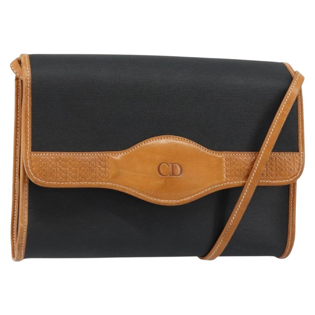 Christian Dior Vintage CD Logo Shoulder Bag Leather