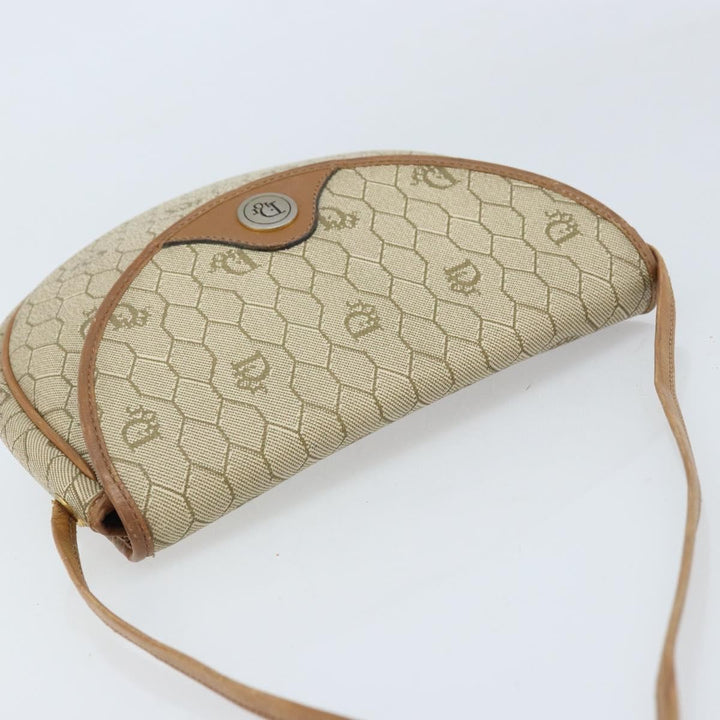 Christian Dior Vintage Honeycomb Shoulder Bag Canvas and Leather