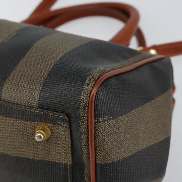 Fendi Vintage Pequin Convertible Boston Bag Coated Canvas