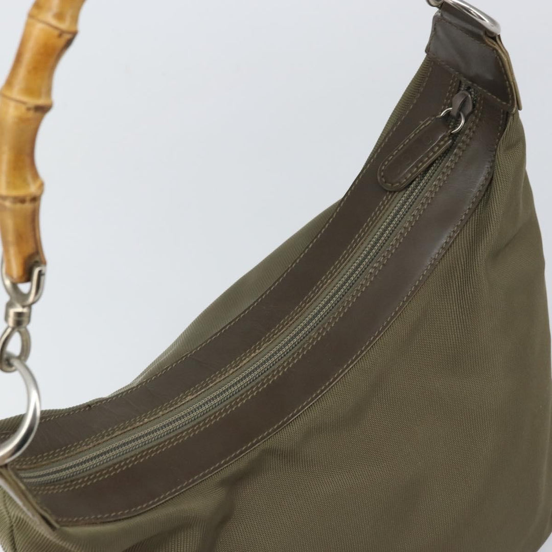 Gucci Vintage Bamboo Shoulder Bag Nylon
