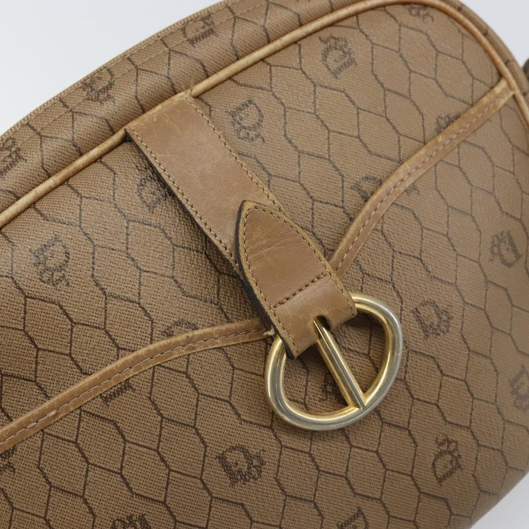Christian Dior Vintage Honeycomb Shoulder Bag Canvas and Leather