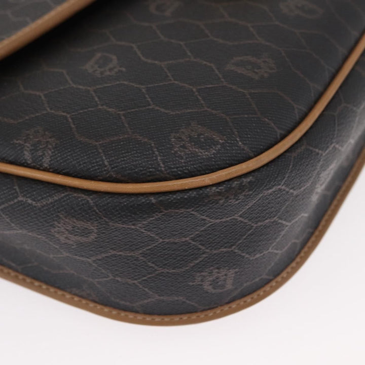 Christian Dior Vintage Honeycomb Flap Crossbody Bag Canvas and Leather