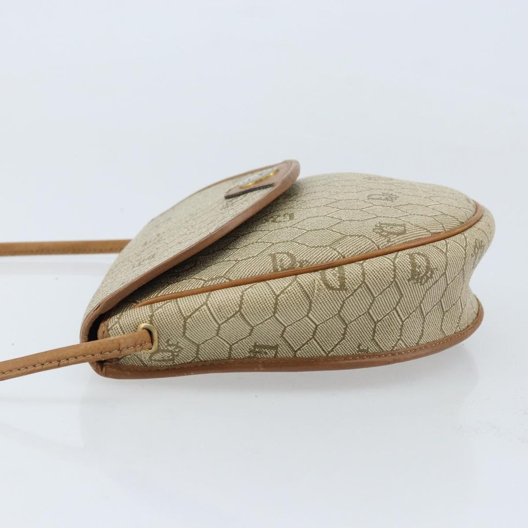 Christian Dior Vintage Honeycomb Shoulder Bag Canvas and Leather