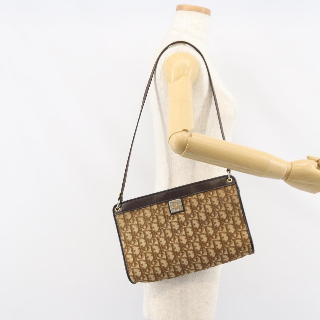 Christian Dior Vintage Trotter Shoulder Bag Canvas