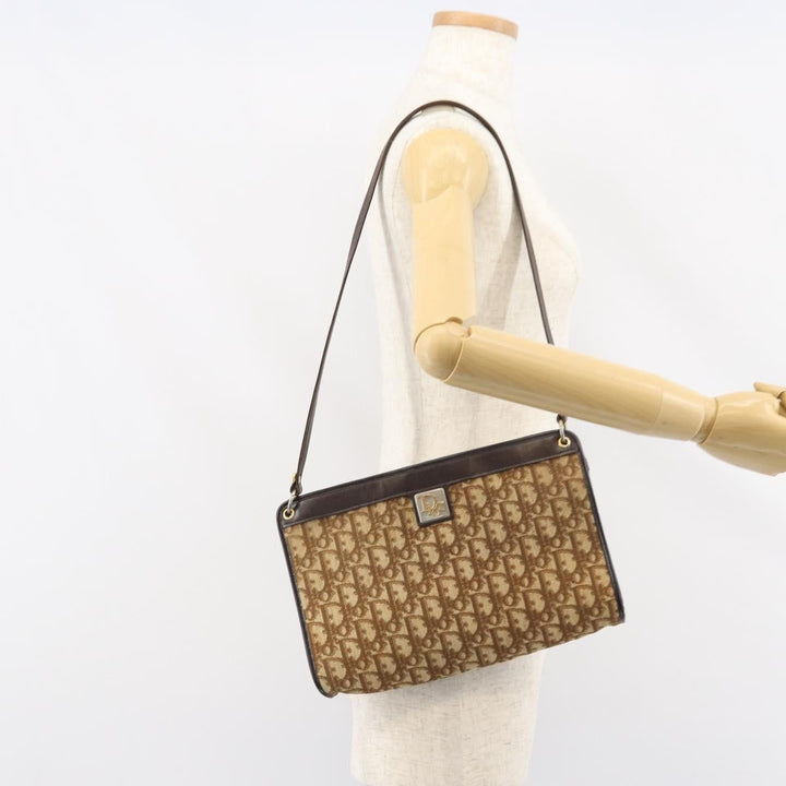 Christian Dior Vintage Trotter Shoulder Bag Canvas