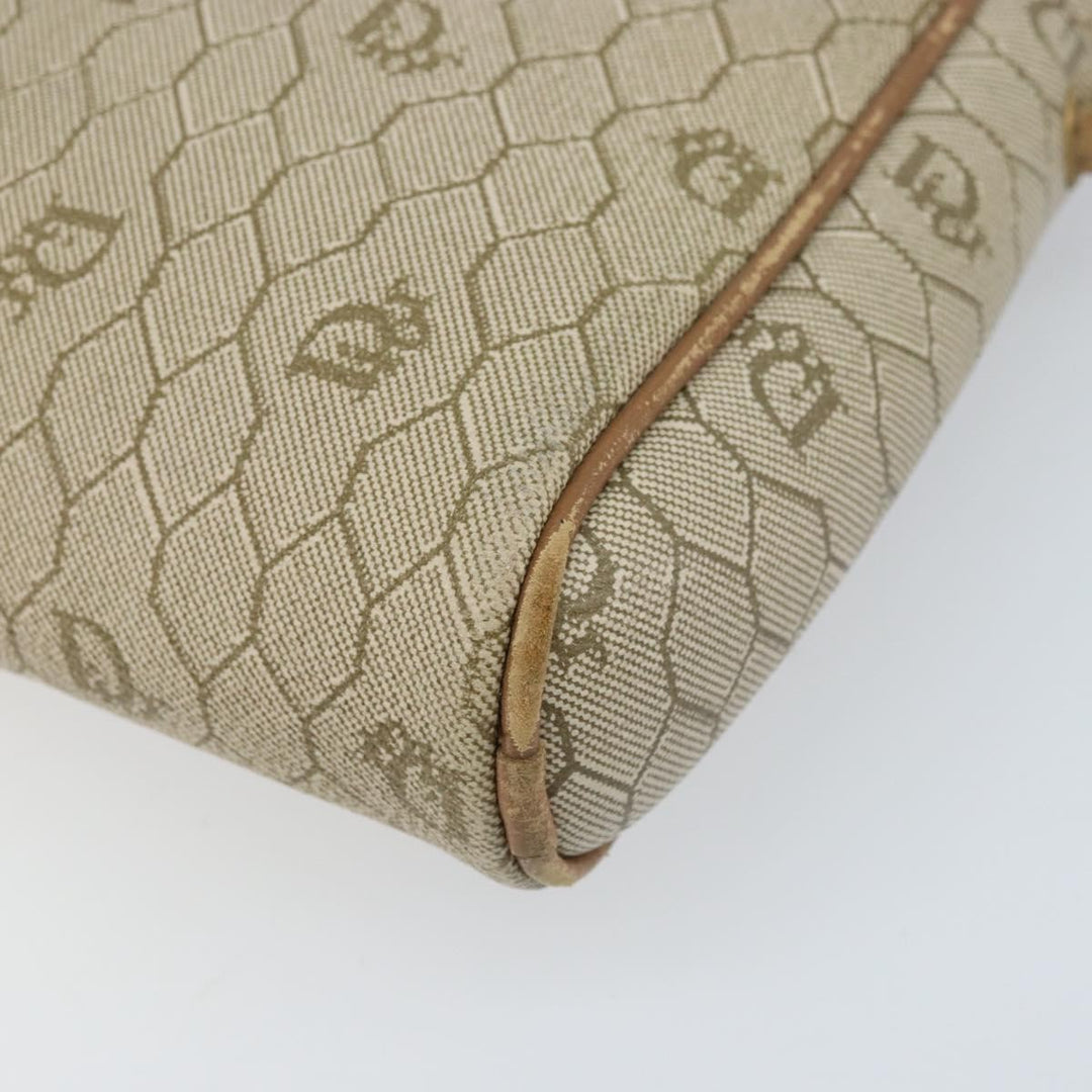 Christian Dior Vintage Honeycomb Shoulder Bag Canvas and Leather