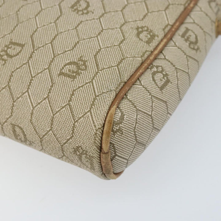 Christian Dior Vintage Honeycomb Shoulder Bag Canvas and Leather