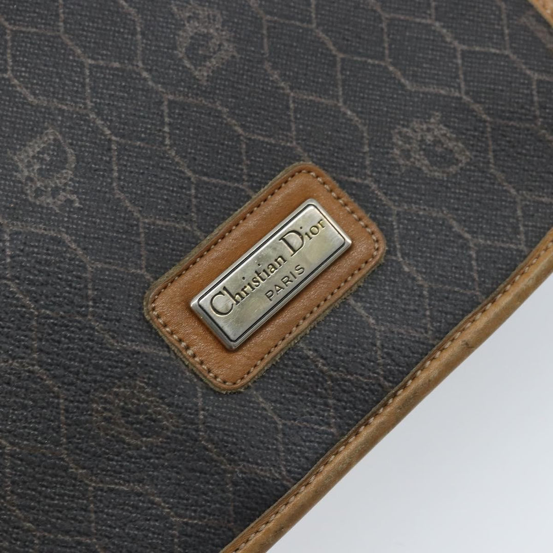 Christian Dior Vintage Honeycomb Flap Crossbody Bag Canvas and Leather