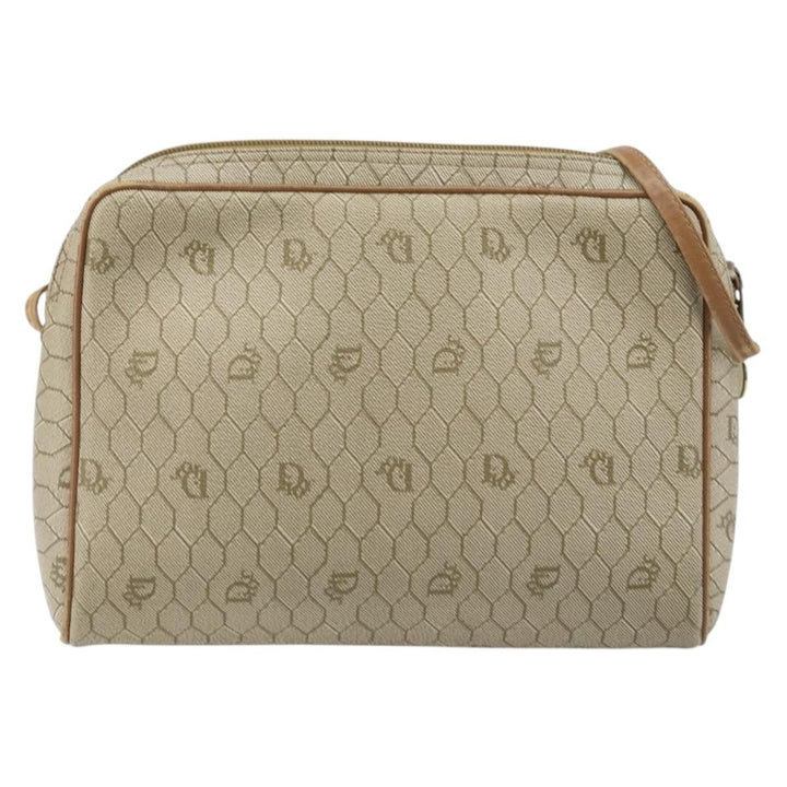 Christian Dior Vintage Honeycomb Shoulder Bag Canvas and Leather
