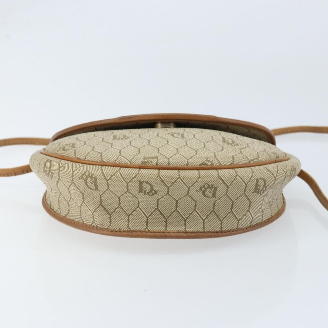 Christian Dior Vintage Honeycomb Shoulder Bag Canvas and Leather