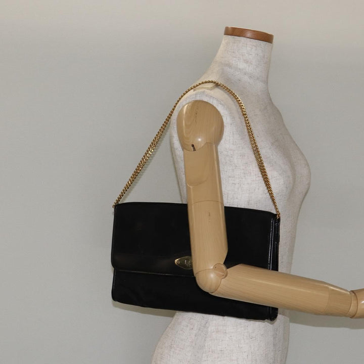 Christian Dior Vintage CD Chain Flap Shoulder Bag Diorissimo Canvas