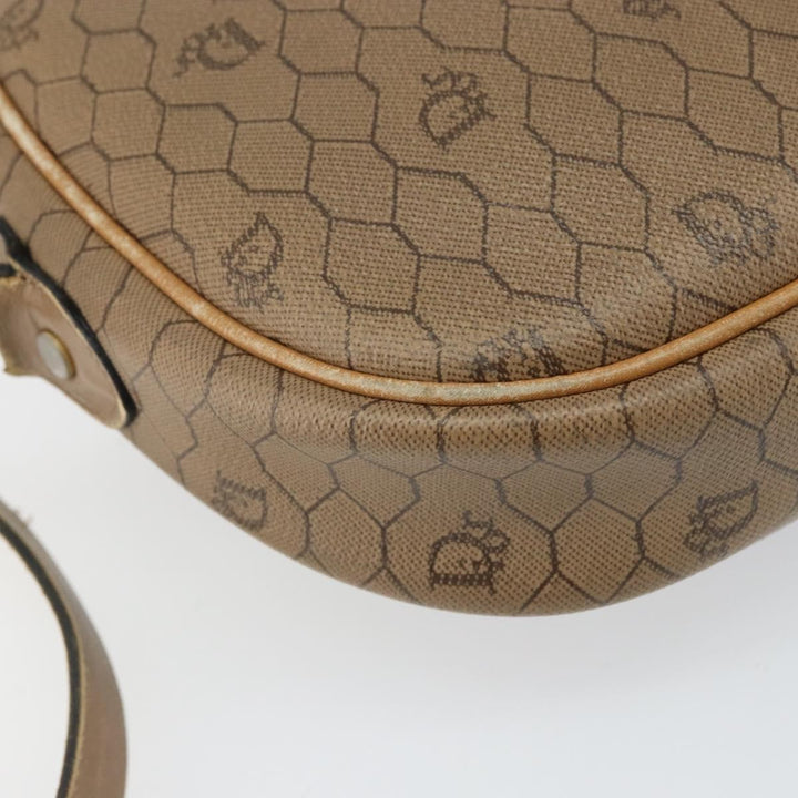Christian Dior Vintage Honeycomb Shoulder Bag Canvas and Leather