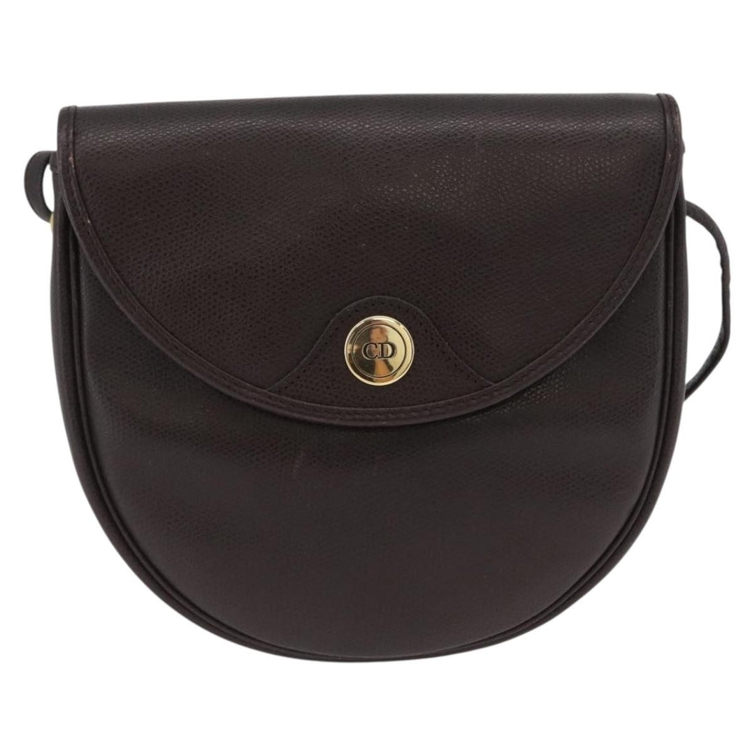 Christian Dior Vintage CD Logo Shoulder Bag Leather