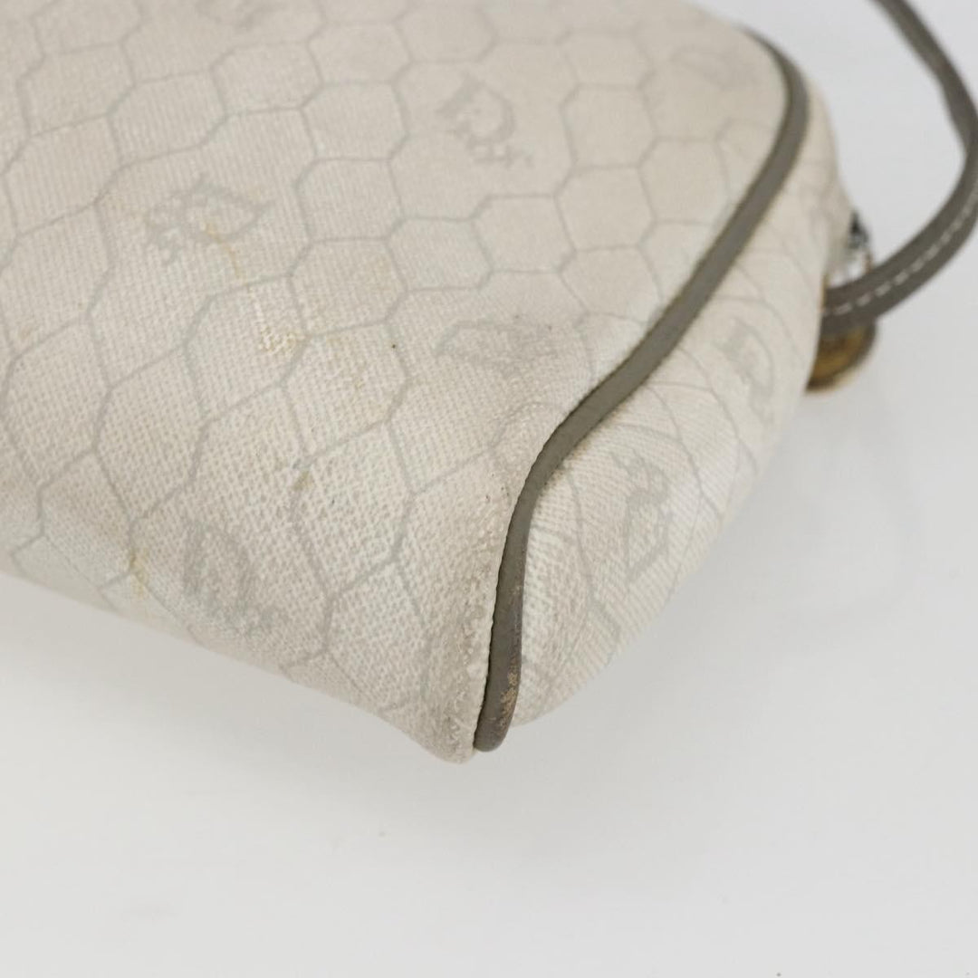 Christian Dior Vintage Honeycomb Shoulder Bag Canvas and Leather