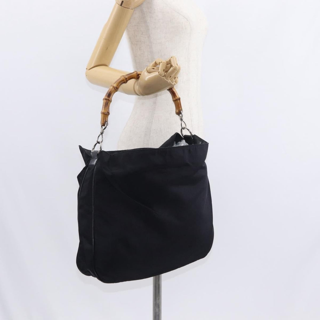 Gucci Vintage Bamboo Shoulder Bag Canvas