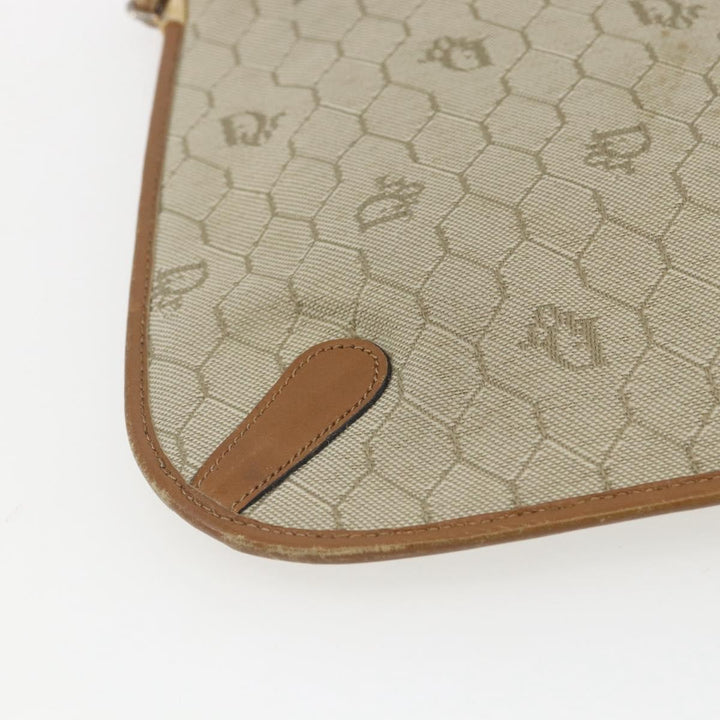 Christian Dior Vintage Honeycomb Shoulder Bag Canvas and Leather