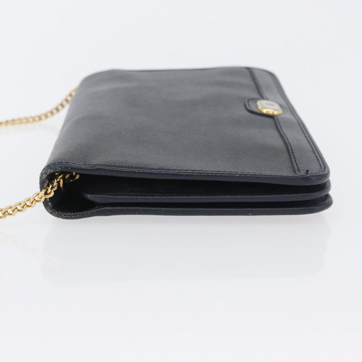 Christian Dior Vintage Chain Flap Shoulder Bag Leather