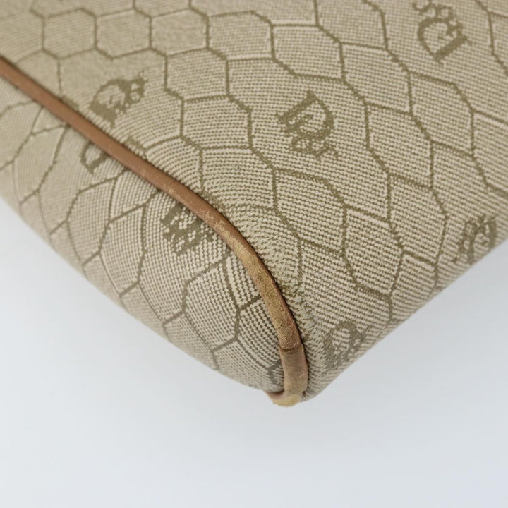 Christian Dior Vintage Honeycomb Shoulder Bag Canvas and Leather