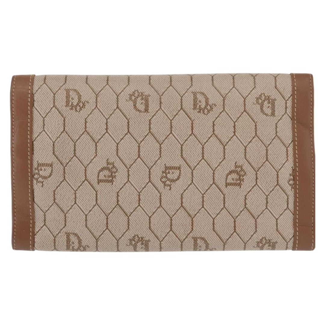 Christian Dior Vintage Honeycomb Flap Wallet Coated Canvas