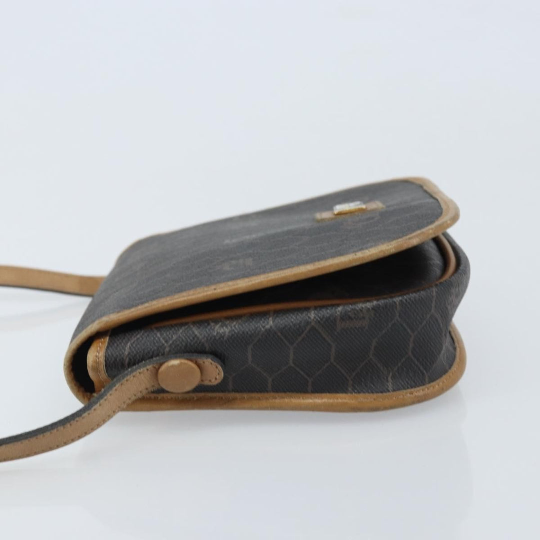 Christian Dior Vintage Honeycomb Flap Crossbody Bag Canvas and Leather