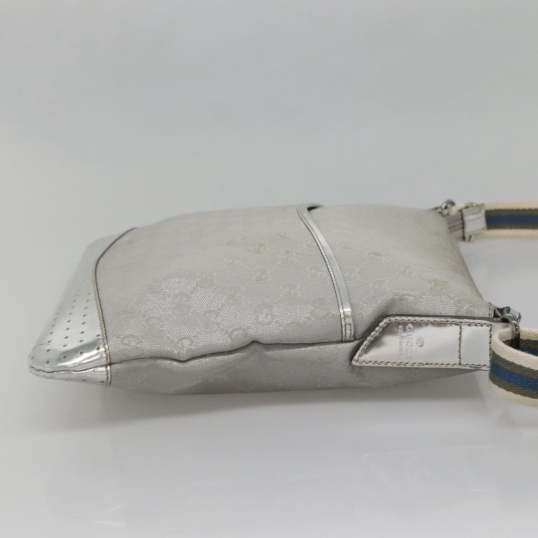 Gucci Zip Messenger Bag GG Canvas with Perforated Leather