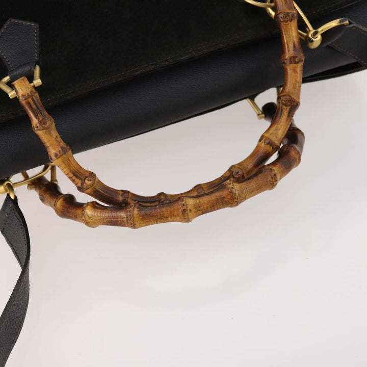 Gucci Vintage Diana Bamboo Top Handle Tote Ostrich