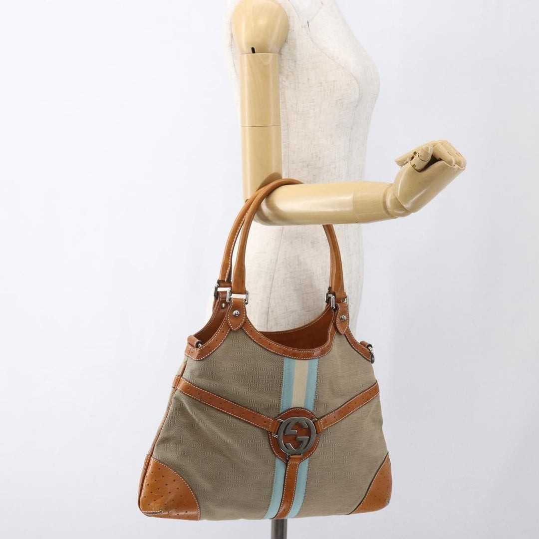 Gucci Reins Web Shoulder Bag Canvas