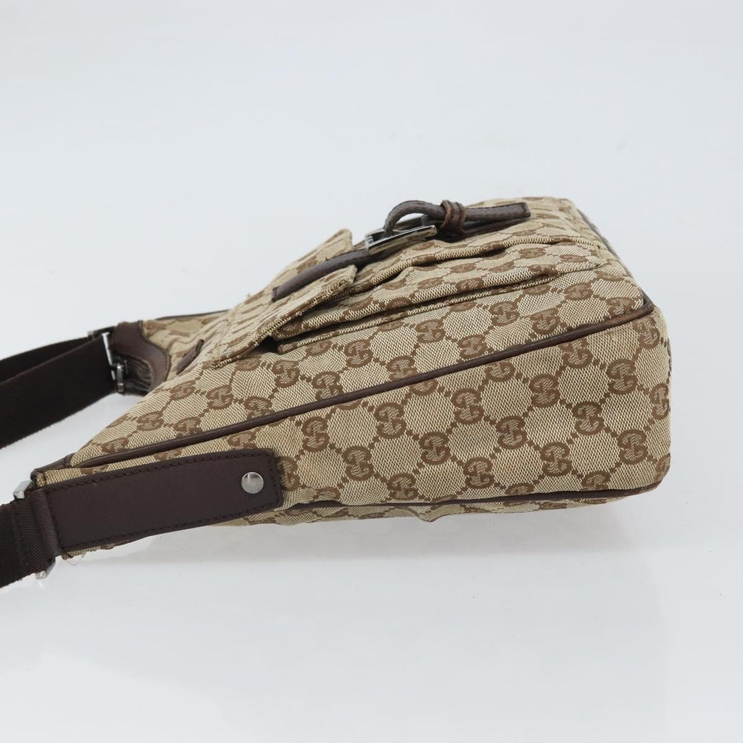 Gucci Vintage Shoulder Bag GG Canvas and Leather