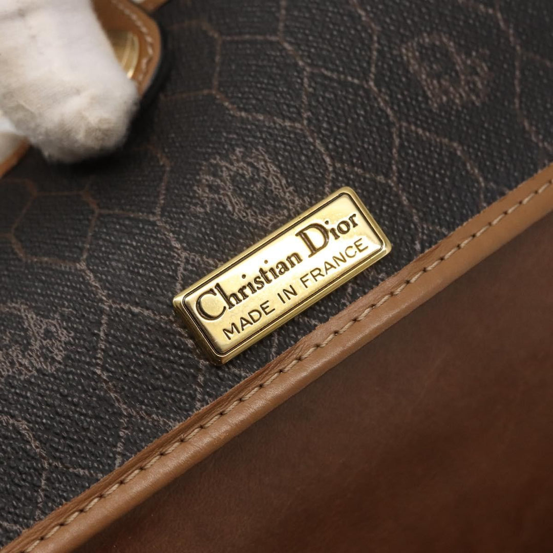 Christian Dior Vintage Honeycomb Flap Crossbody Bag Canvas and Leather