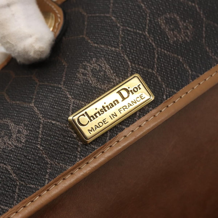 Christian Dior Vintage Honeycomb Flap Crossbody Bag Canvas and Leather