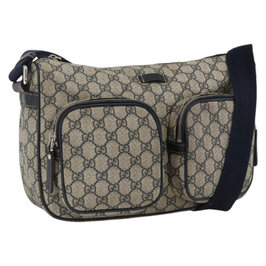 Gucci Double Pocket Messenger Bag GG Coated Canvas