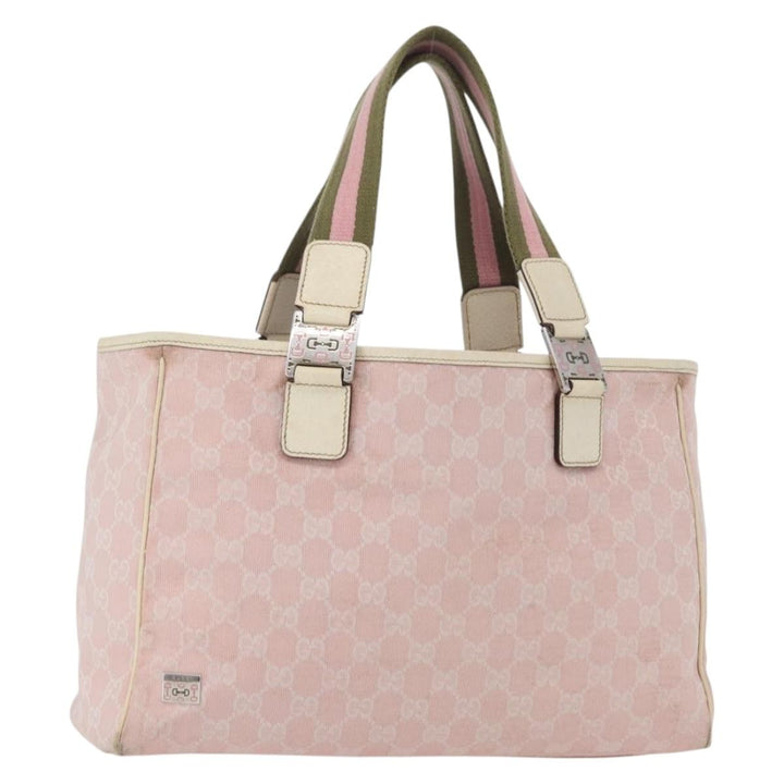 Gucci Web Handle Buckle Tote GG Canvas