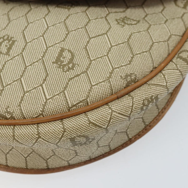 Christian Dior Vintage Honeycomb Shoulder Bag Canvas and Leather