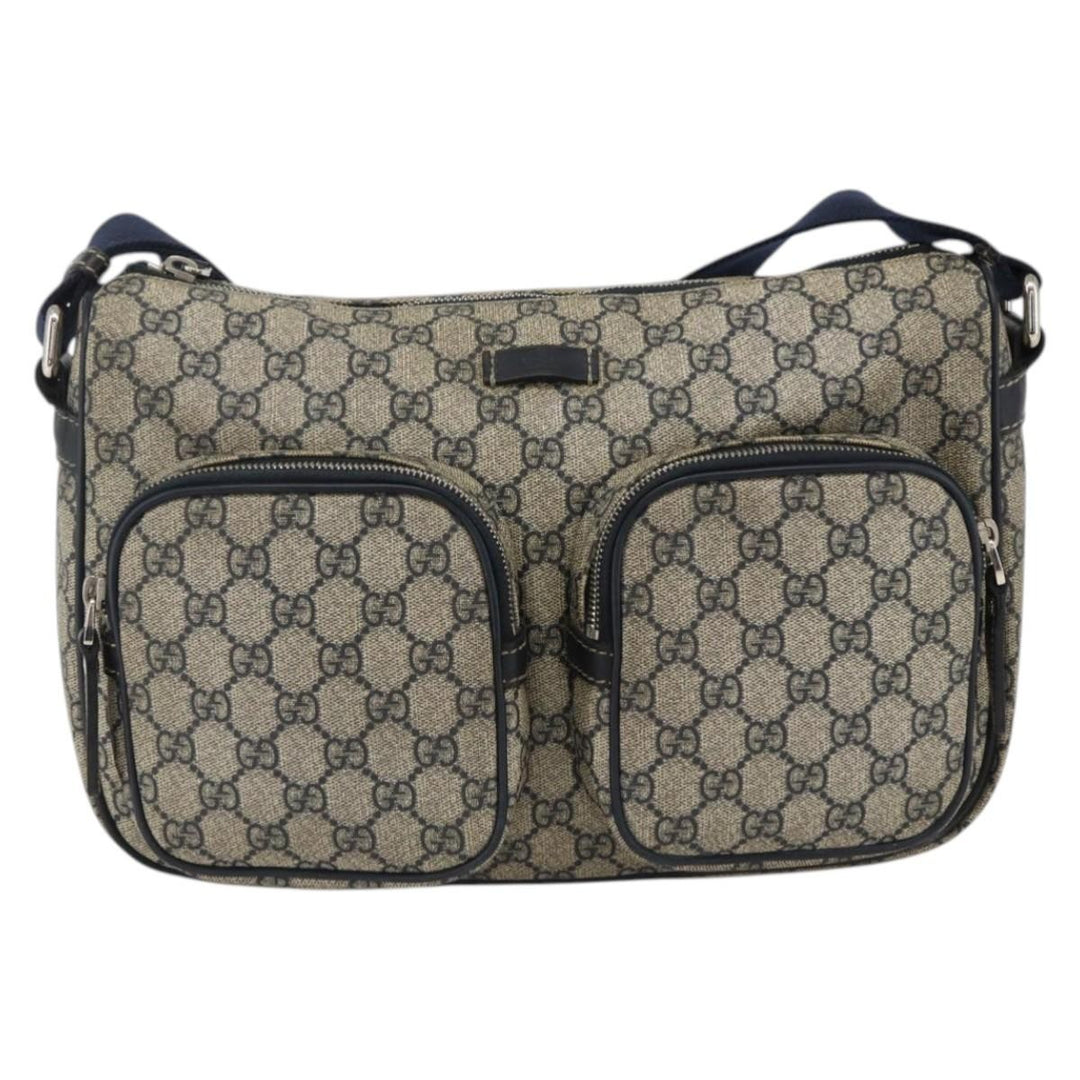 Gucci Double Pocket Messenger Bag GG Coated Canvas