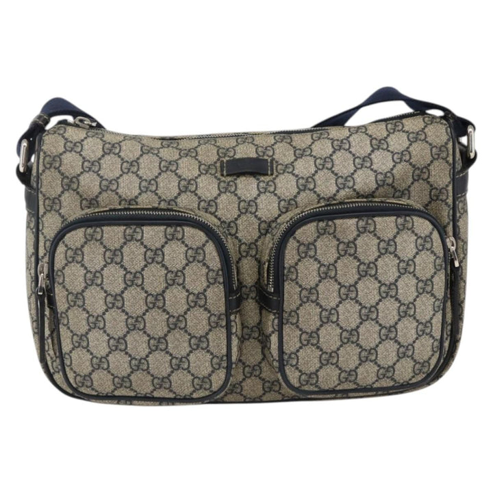 Gucci Double Pocket Messenger Bag GG Coated Canvas
