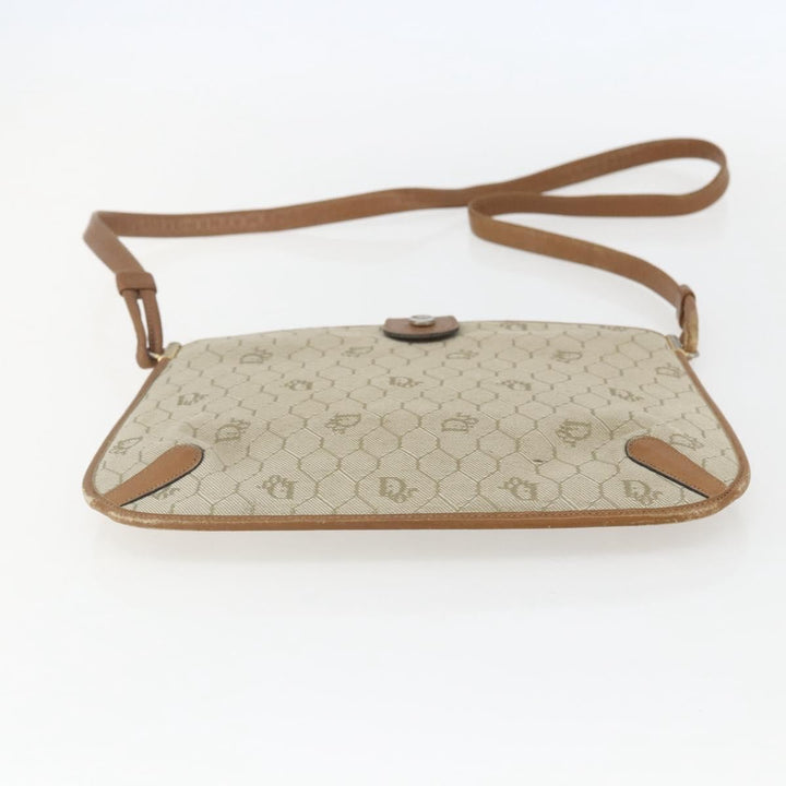 Christian Dior Vintage Honeycomb Shoulder Bag Canvas and Leather