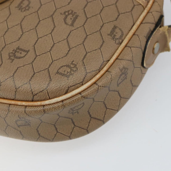 Christian Dior Vintage Honeycomb Shoulder Bag Canvas and Leather