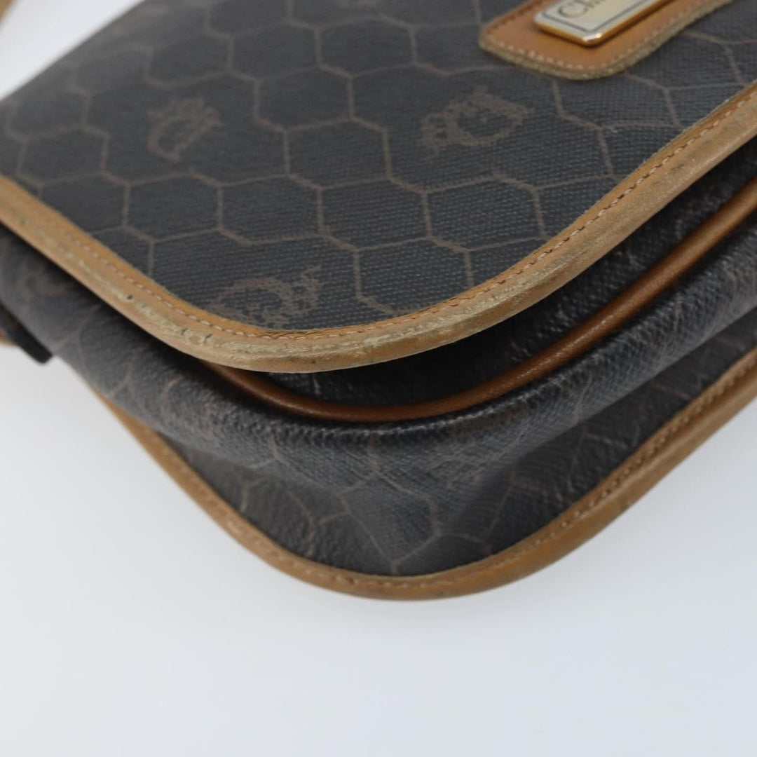 Christian Dior Vintage Honeycomb Flap Crossbody Bag Canvas and Leather
