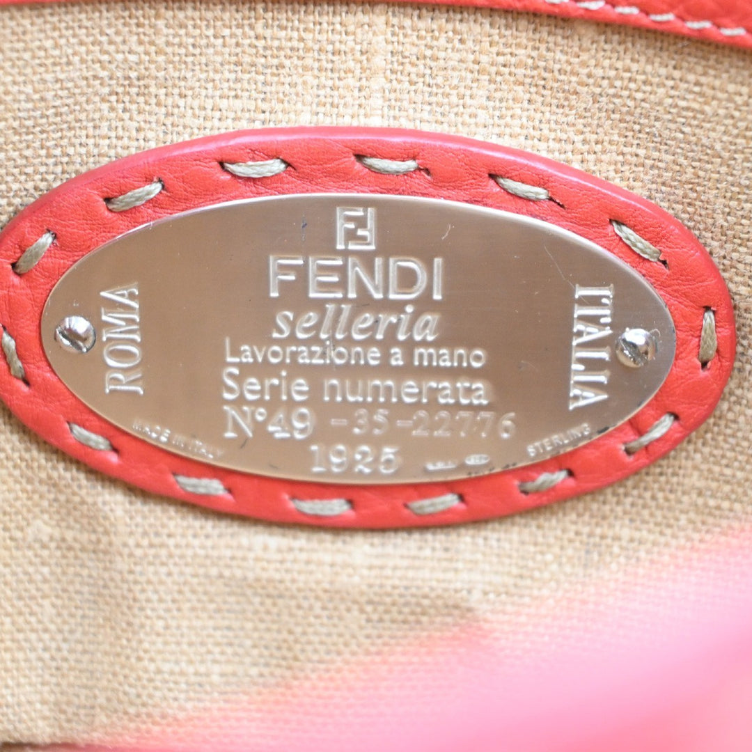 Fendi Selleria Linda Satchel Pebbled Leather