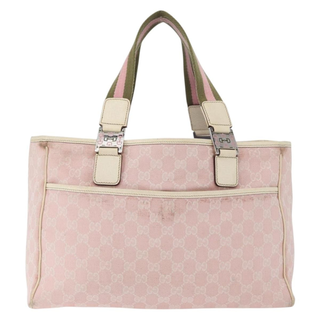 Gucci Web Handle Buckle Tote GG Canvas