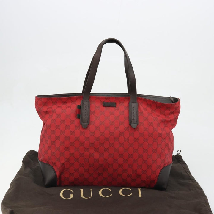 Gucci Original Zip Tote GG Canvas with Leather