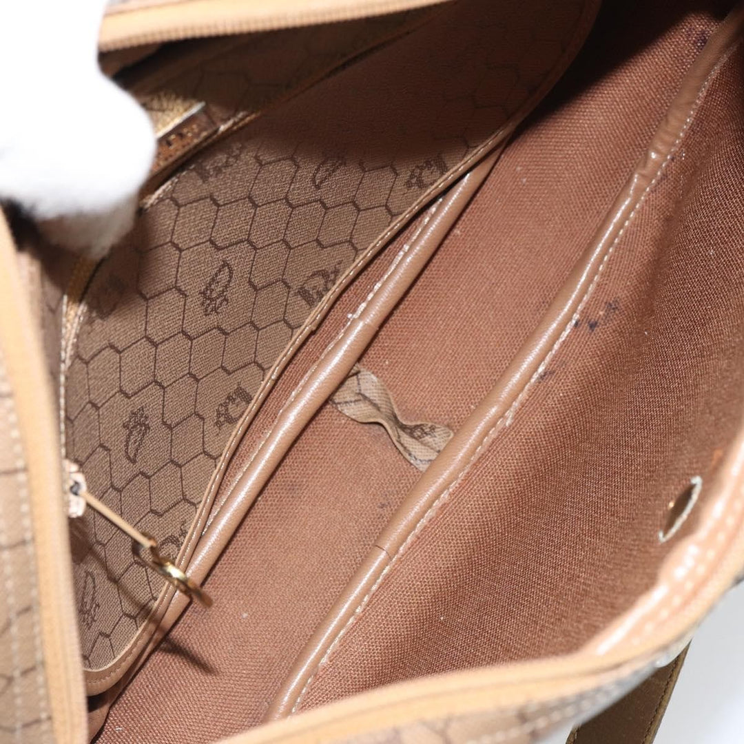 Christian Dior Vintage Honeycomb Shoulder Bag Canvas and Leather